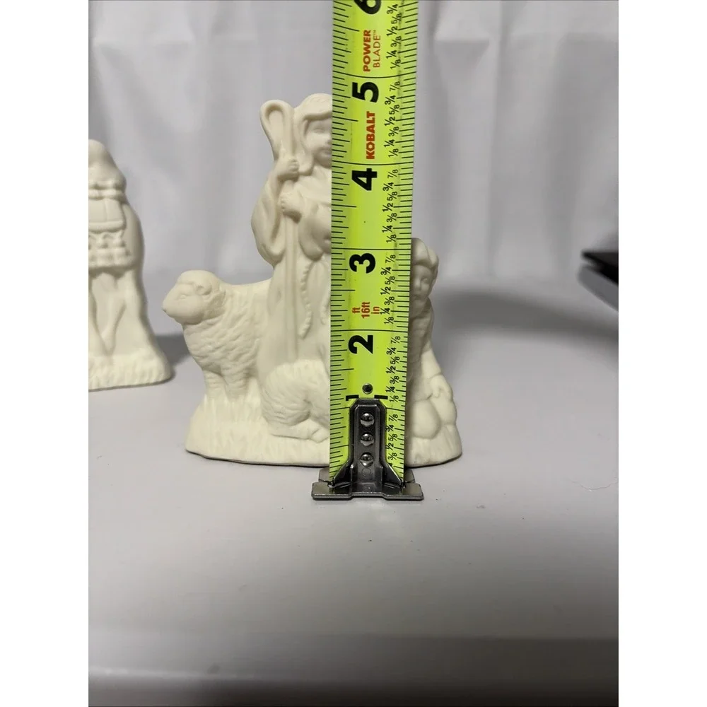 2 Partylite O Holy Night Shepherd and Wiseman Tea Light Holders Bisque Porcelain